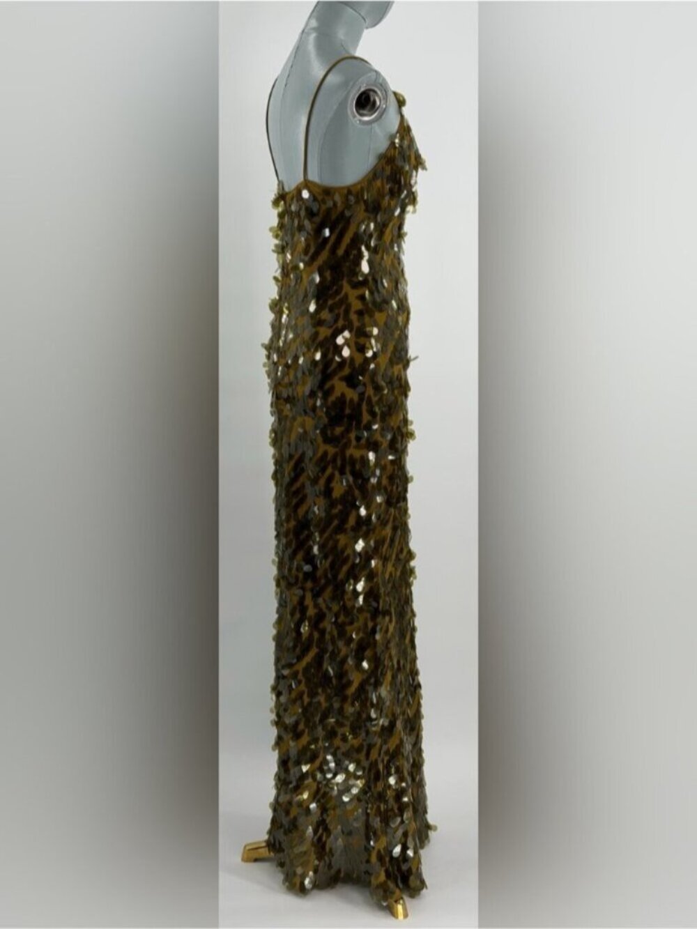 🆕 MISHA COLLECTION 🧿 NWOT Sapphire Sequins Maxi Dress, Olive - Sz M US 6 - Picture 5 of 15